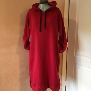 Dark red hoodie dress